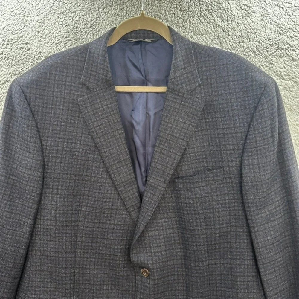 Jack Victor Gibson SPJ Men's 46R 100% Wool Blue Plaid Sport Coat Blazer Canada
